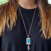 Refined Kingman Turquoise Pendant by J. Manuelito