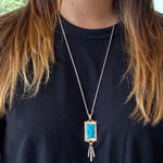 Refined Kingman Turquoise Pendant by J. Manuelito