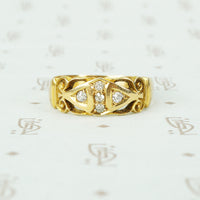 english 18k yellow gold diamond band