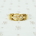 english 18k yellow gold diamond band