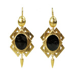 18k and garnet carbuncle earrings 