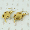 18k gold and garnet carbuncle earringsback view
