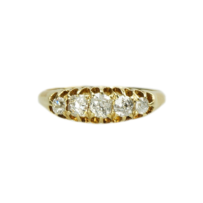 The Quinessetial Victorian London Diamond Band - Gem Set Love
