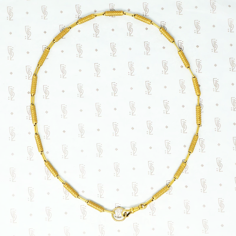 18k yellow gold chain necklace with split ring