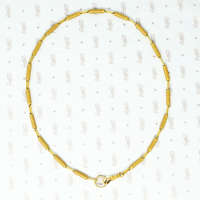 18k yellow gold chain necklace with split ring