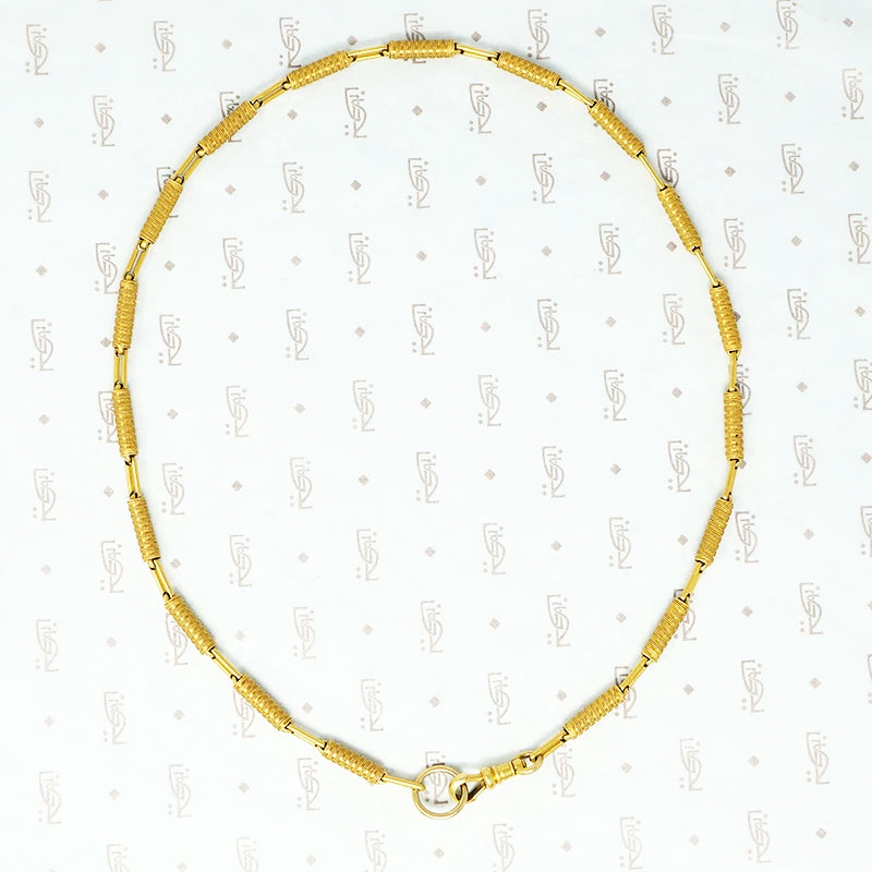 18k yellow gold chain necklace with split ring