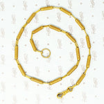 18k yellow gold fancy antique tube chain necklace with split ring
