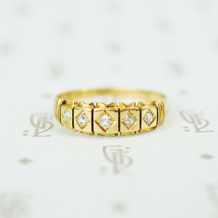 english 18k 5 omc diamond band