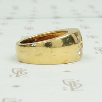 18k Gold Sapphire and Diamond Gypsy Band