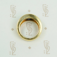 18k Gold Sapphire and Diamond Gypsy Band