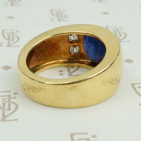 18k Gold Sapphire and Diamond Gypsy Band