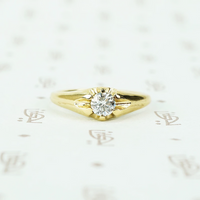 recycled 18k yellow gold and vintage diamond belcher ring