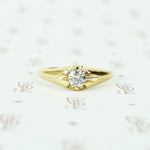 recycled 18k yellow gold and vintage diamond belcher ring