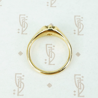 recycled 18k yellow gold and vintage diamond belcher ring side view