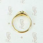 recycled 18k yellow gold and vintage diamond belcher ring side view