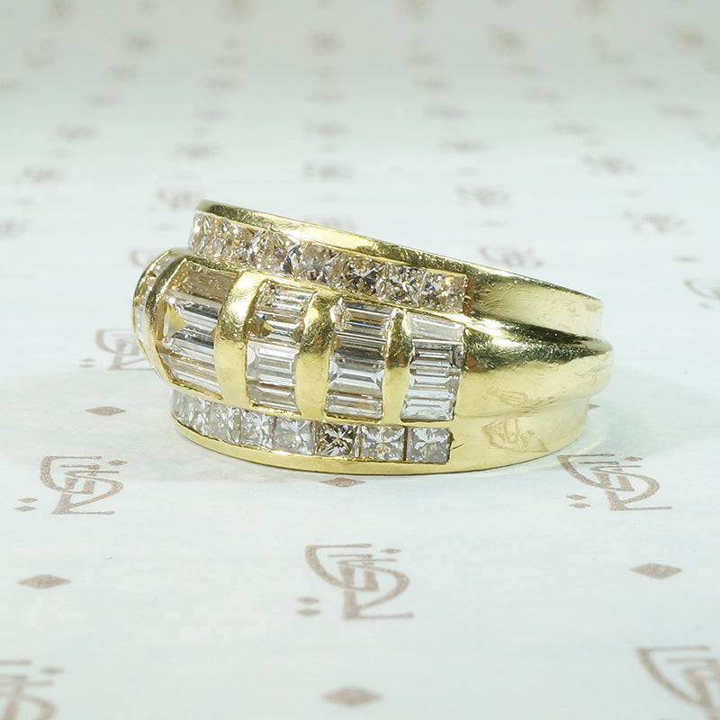 Chunky 18k Gold and Diamond Band