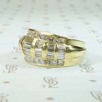 Chunky 18k Gold and Diamond Band