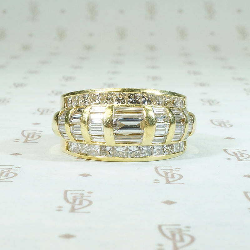Chunky 18k Gold and Diamond Band