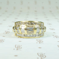Chunky 18k Gold and Diamond Band