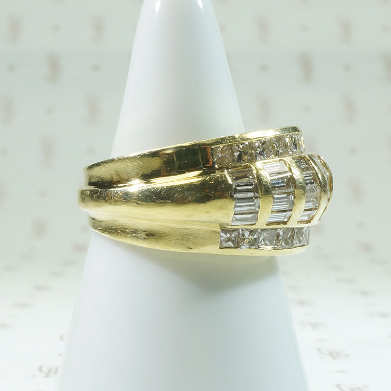Chunky 18k Gold and Diamond Band