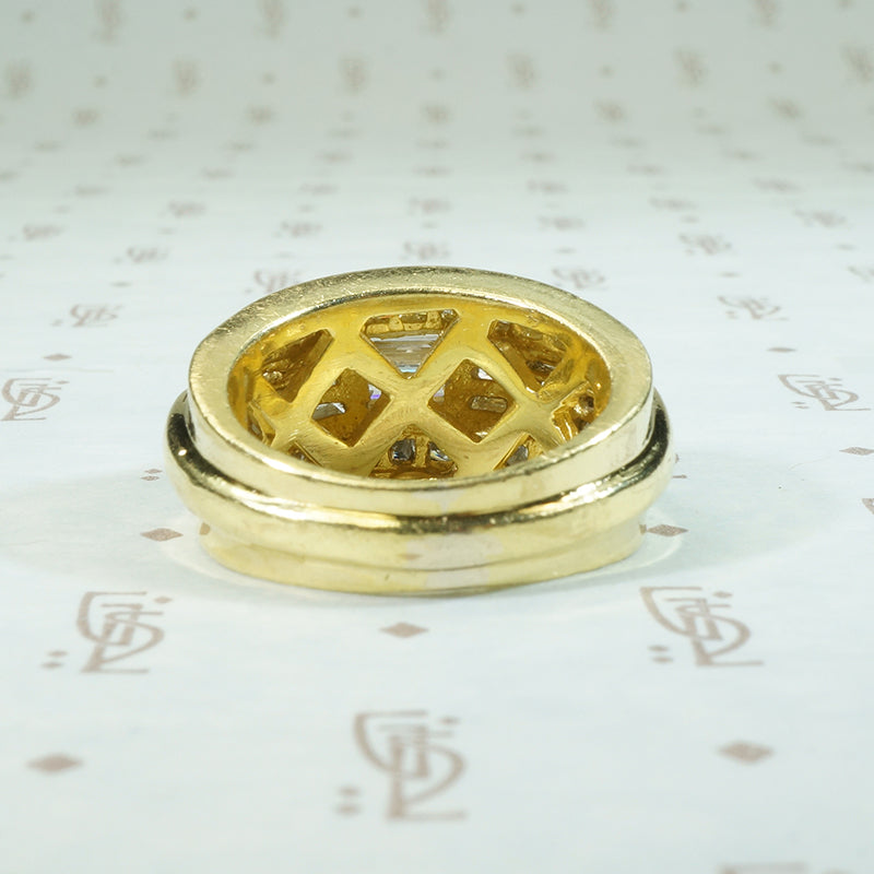 Chunky 18k Gold and Diamond Band