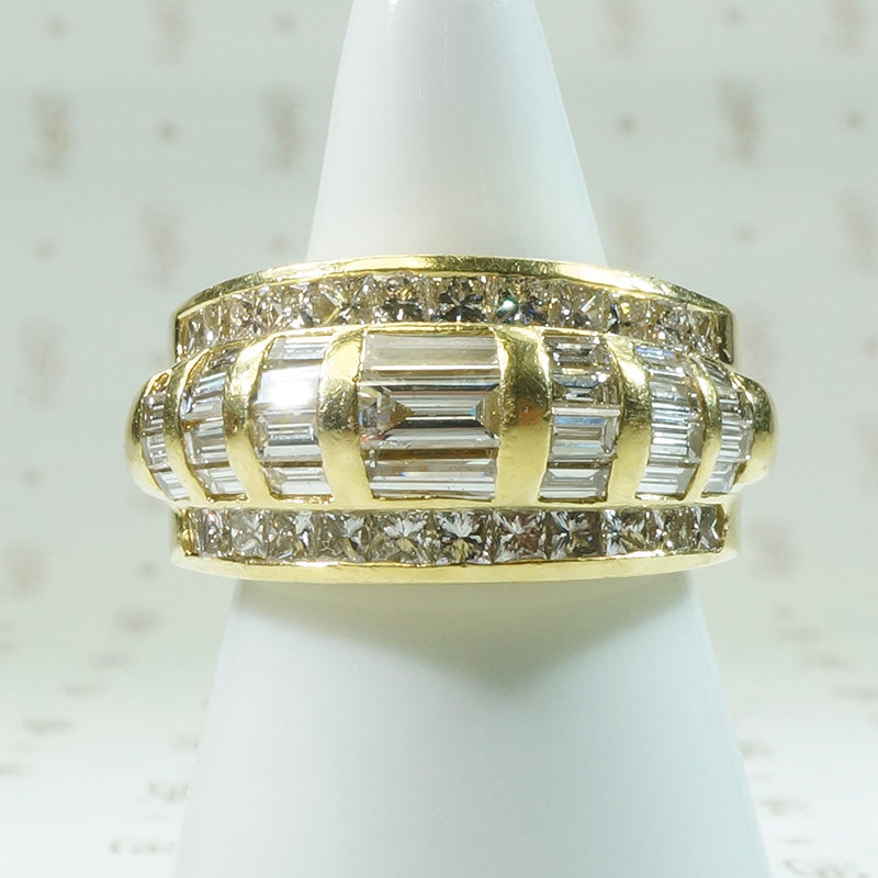 Chunky 18k Gold and Diamond Band