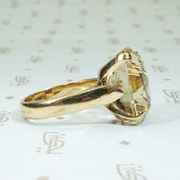 Gorgeous Big Citrine 18k Gold Ring circa 1950