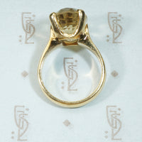 Gorgeous Big Citrine 18k Gold Ring circa 1950