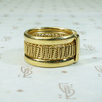 Summery Italian Gold Cuff Ring 18k