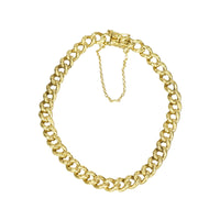 Circa 1900 18k Gold Curb Link Bracelet - Gem Set Love