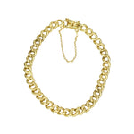 Circa 1900 18k Gold Curb Link Bracelet - Gem Set Love