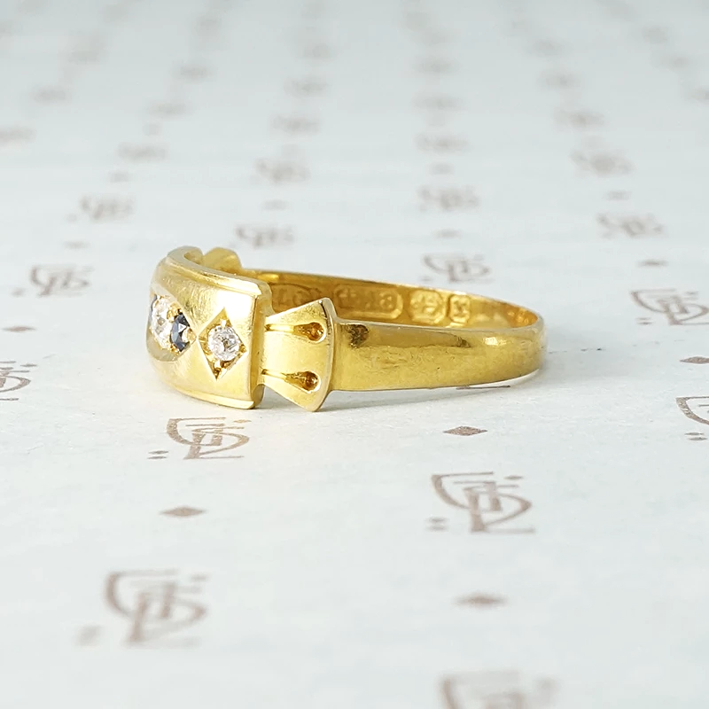 English Buckle Band with Sapphires and Diamonds