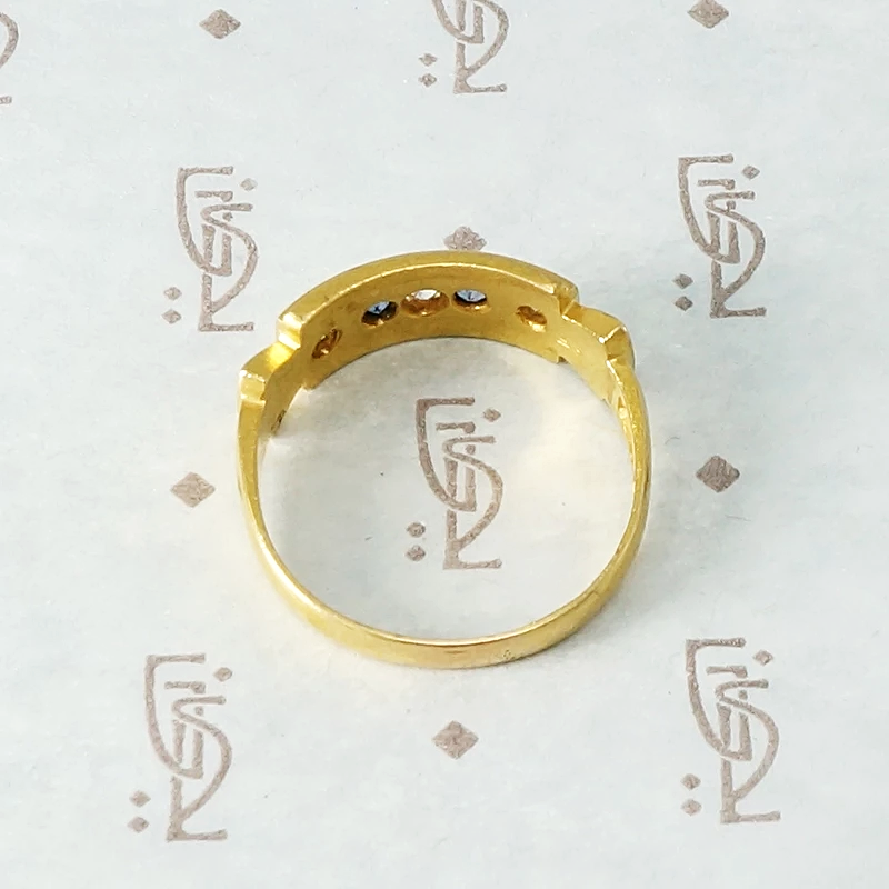 English Buckle Band with Sapphires and Diamonds