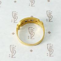 English Buckle Band with Sapphires and Diamonds