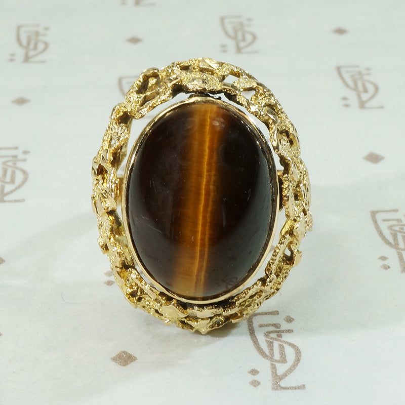 Brutalist 1960's 18k Gold Reversable Ring