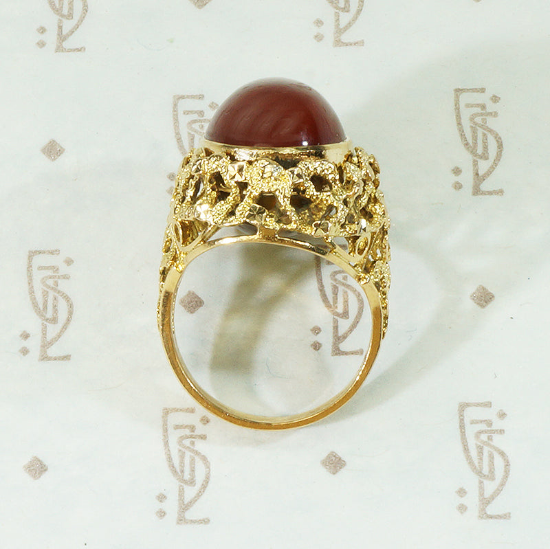 Brutalist 1960's 18k Gold Reversable Ring