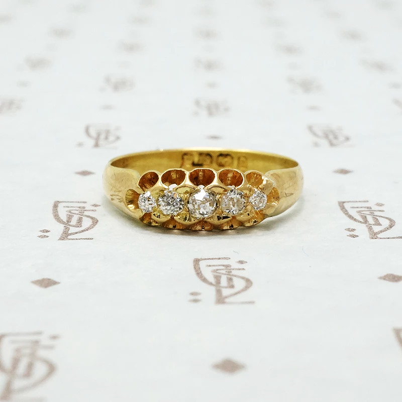 18k gold 5 oec diamond band birmingham 1901