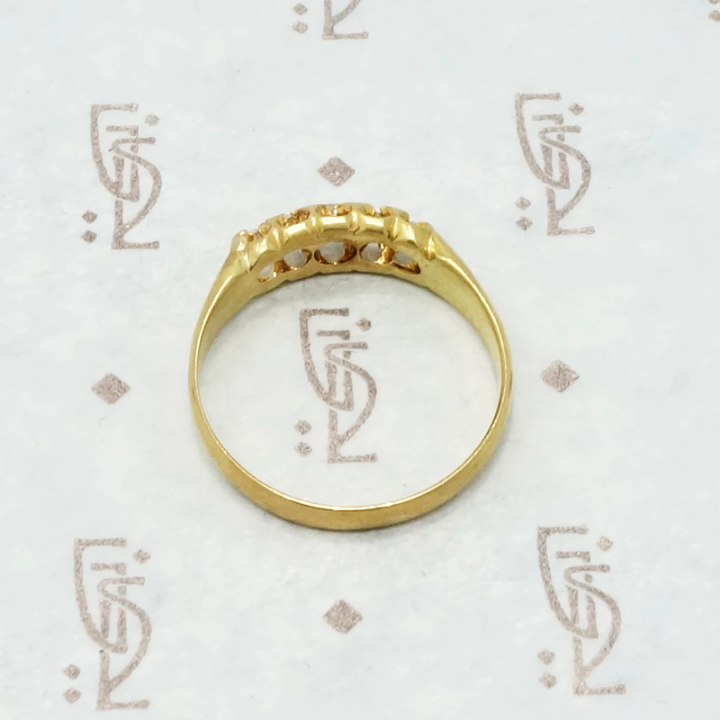 18k gold 5 oec diamond band birmingham 1901 side view
