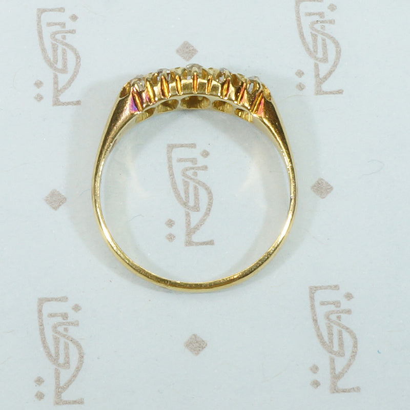 Beautiful Bloom An 18k Antique English OMC Diamond Band