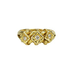 Unique Vintage Diamond set Wide Band London 1912