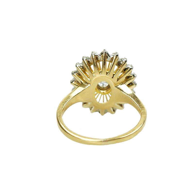 Stunning Diamond set 18k Yellow Gold and Platinum Cocktail Ring