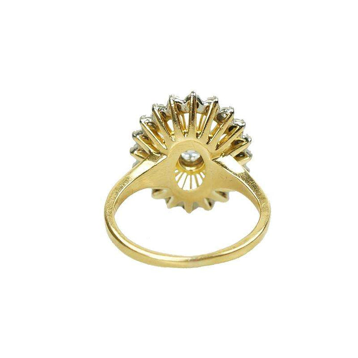 Stunning Diamond set 18k Yellow Gold and Platinum Cocktail Ring