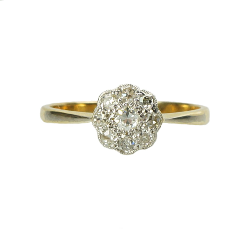Romantic Vintage Diamond Cluster - Gem Set Love