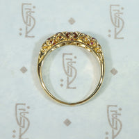 Cushion Cut Ruby and Rose Cut Diamond Antique Ring
