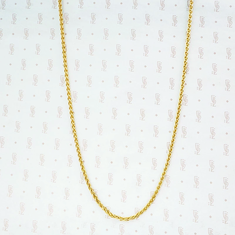 18k yellow gold wheat chain