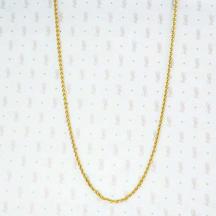 18k yellow gold wheat chain