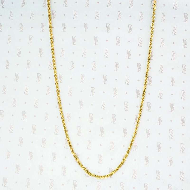 18k yellow gold wheat chain