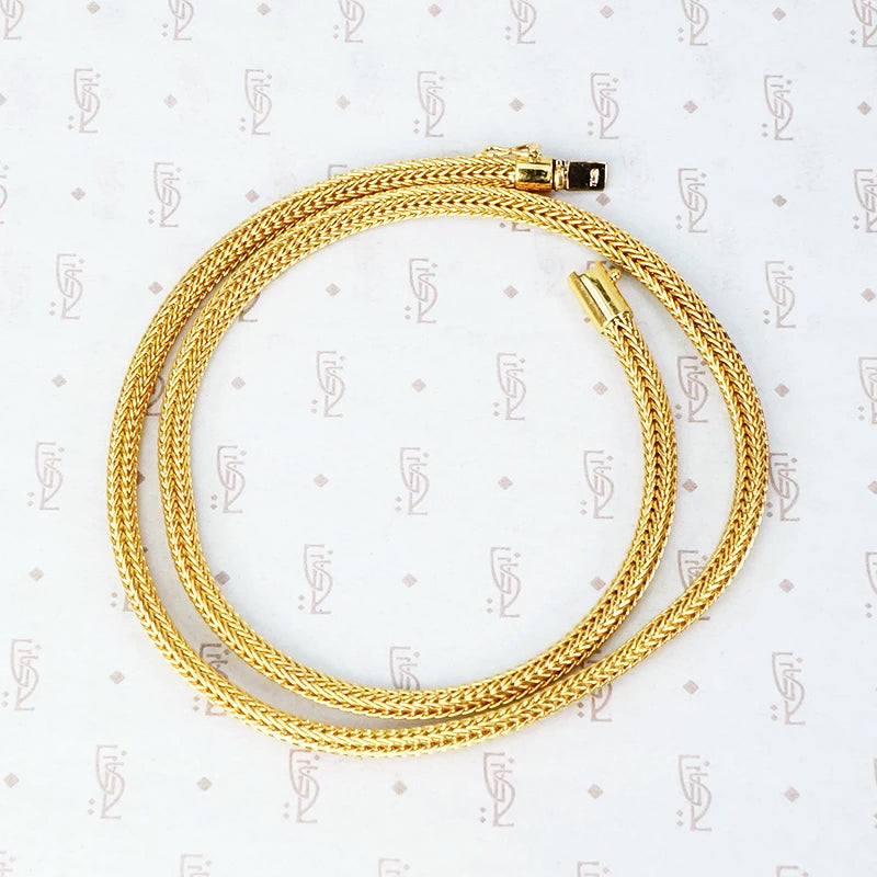 vintage 18k yellow gold collar style necklace chain woven