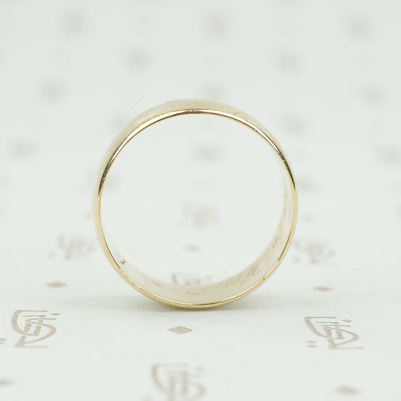 14k wide wedding band dated 1920 side