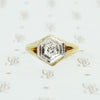 1920's 2 tone gold diamond mens ring